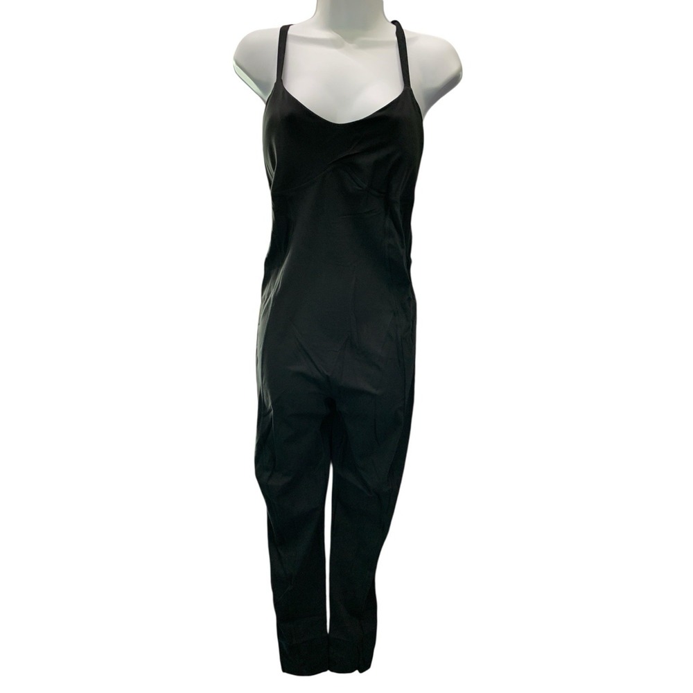Gymshark Strappy All In One Full Length Bodysuit Black Size Large New With Tags